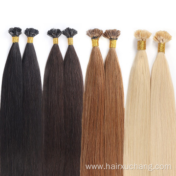 European Flat Keratin Tip Hair Extension Fused Flat Human Hair Extensions Blonde #60 Hair For White Women